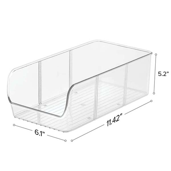 PET freezer Organizer Bins with Removable Dividers