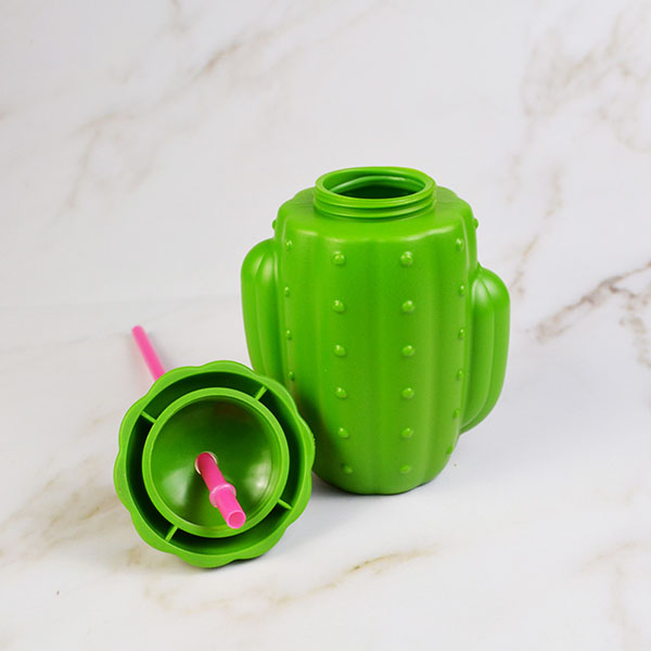 Cactus water cup with straw