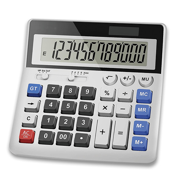 12 Digit Big Button Two Way Power Desk Calculator