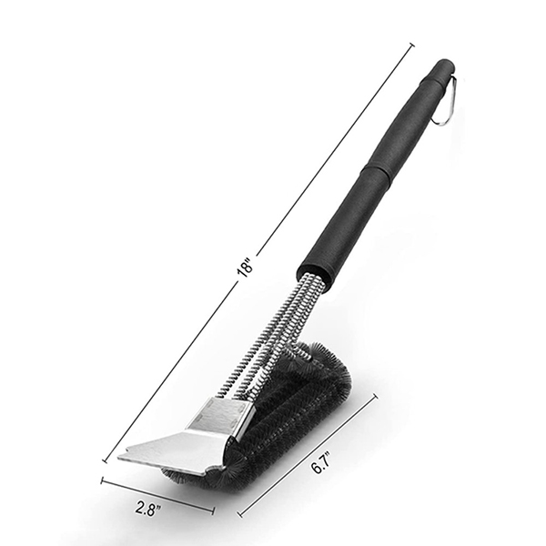 Grill Cleaning Brush and Scraper with Deluxe Handle
