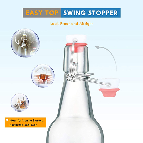 Clear Glass Bottles with Stopper 