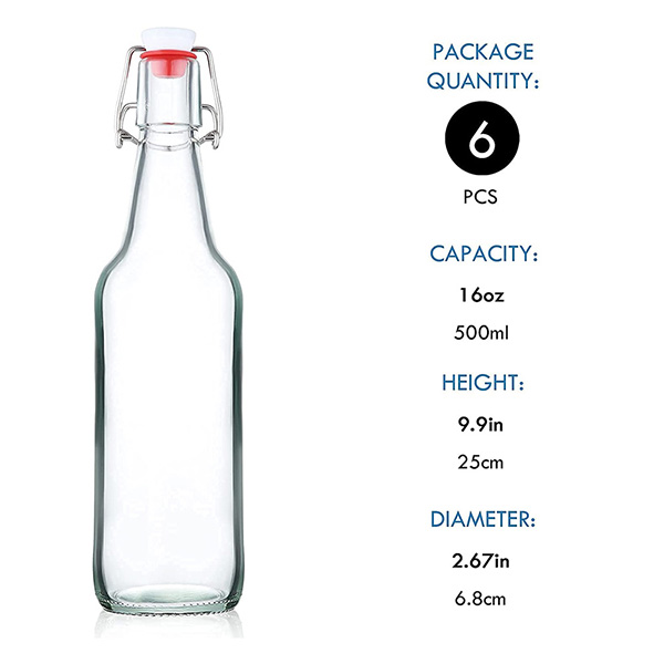 Clear Glass Bottles with Stopper 