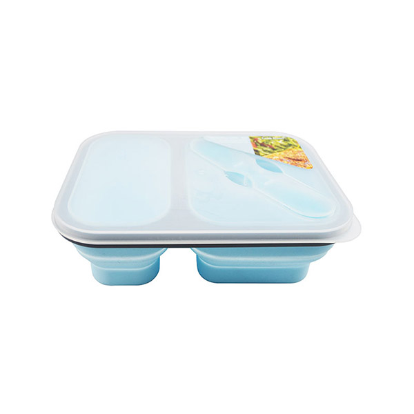 Expandable & Collapsible Silicone  Lunch Box 2 compartment