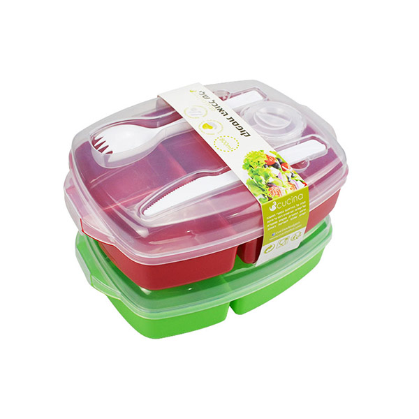 Plastic Bento Lunch Box Set Food Storage Containers With For