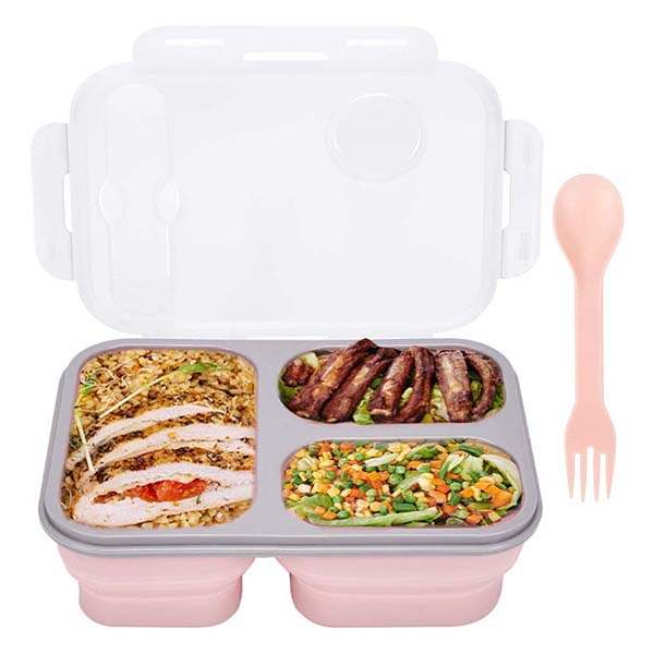 Collapsible silicone food storage box