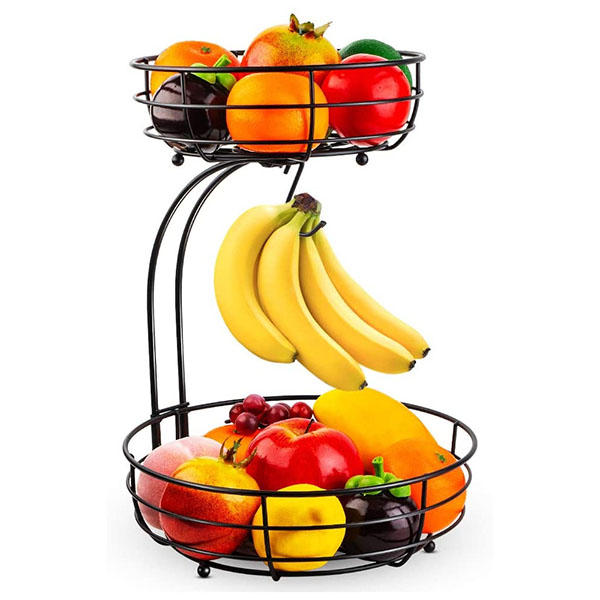2-Tier Fruit Basket With Banana Hanger