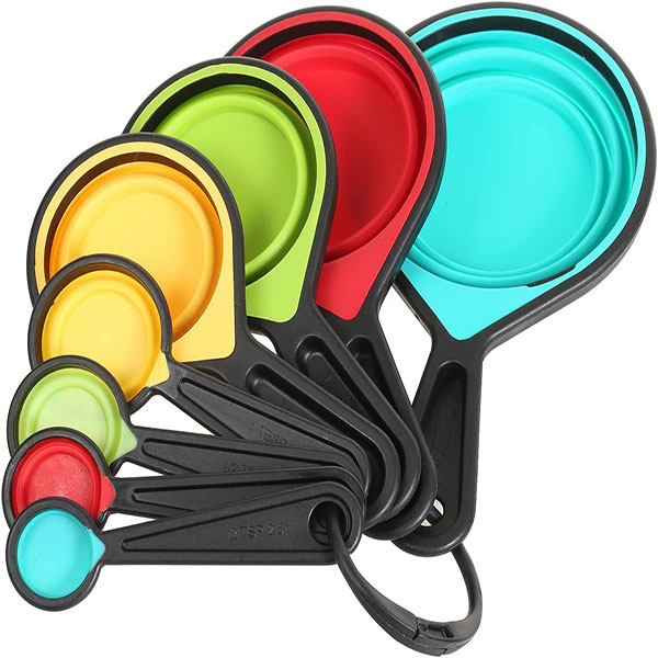 Collapsible Silicone Measuring Cups and Spoons Set 8