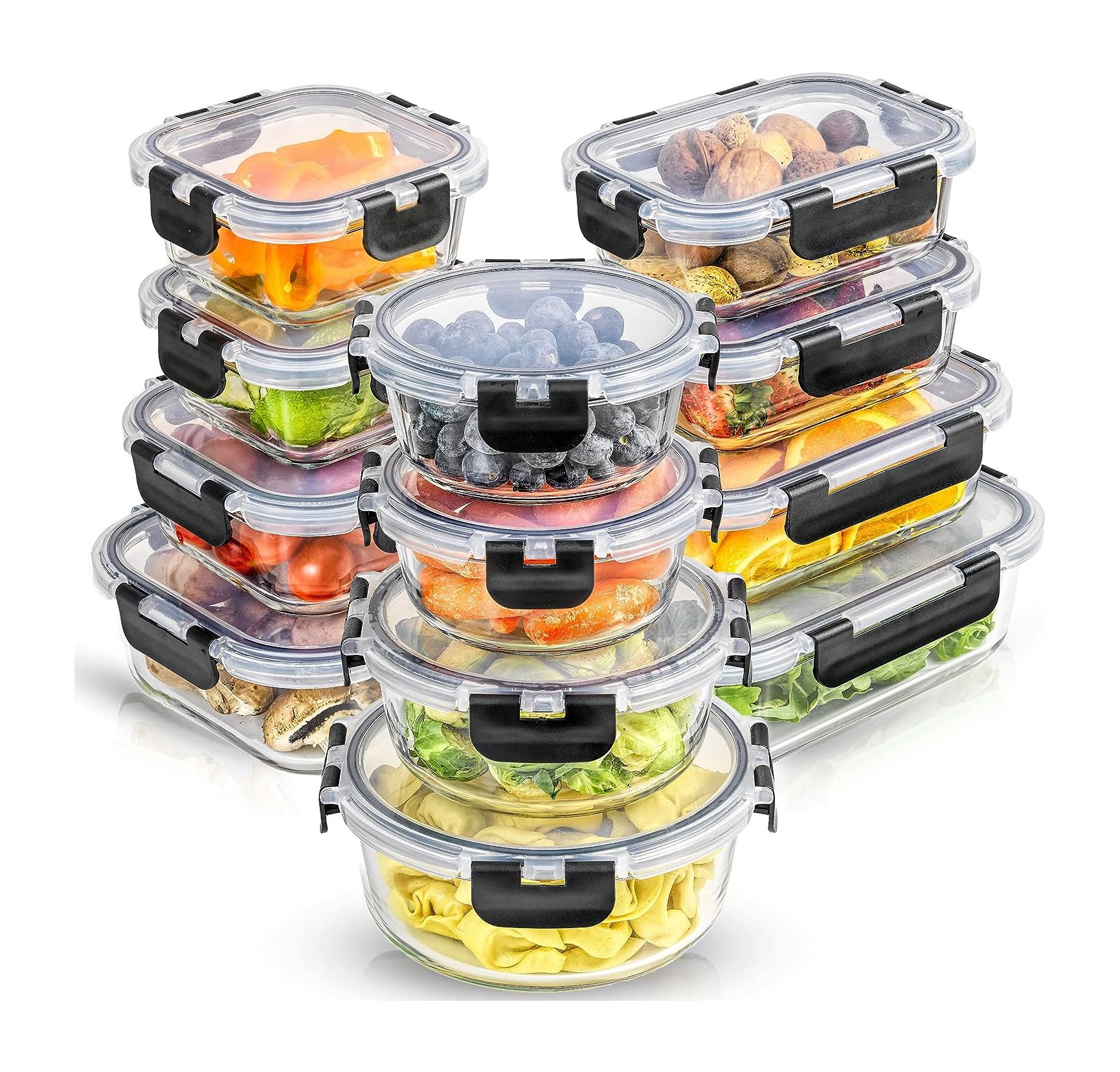 36 oz Glass Food Storage Containers With Lids Airtight